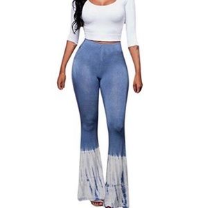 Nu Label high wasted bell bottom tie dye pants